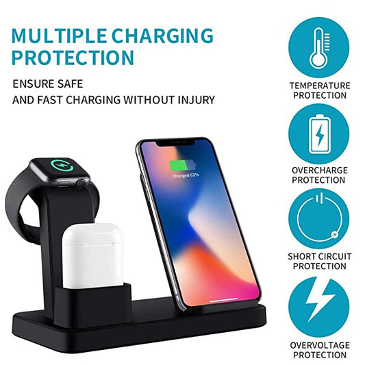3-IN-1 Wireless Charger iPhone, Airpods &amp; iWatch (Stand)