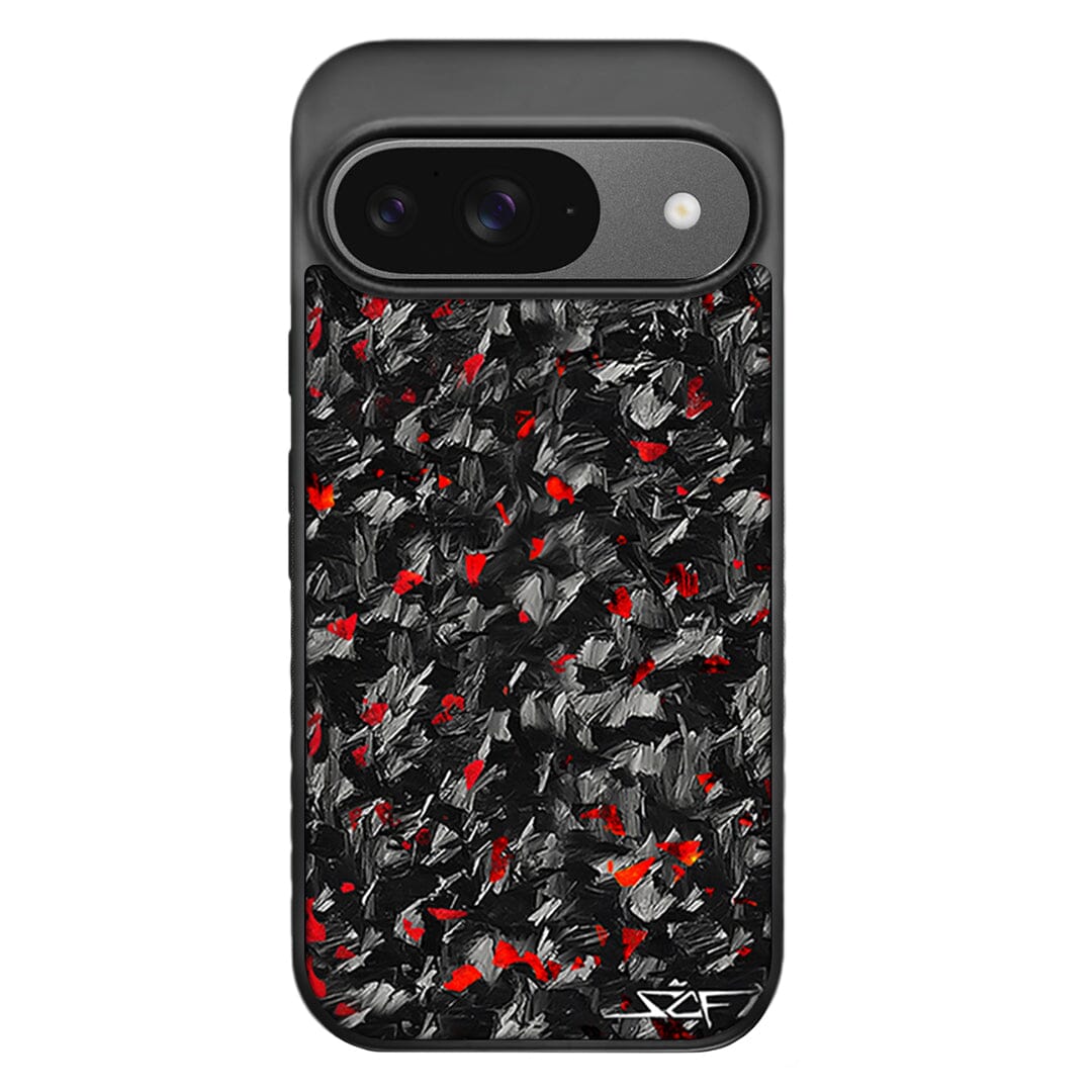 Google Pixel | Red Flake Forged Carbon Fiber Case | CLASSIC Series